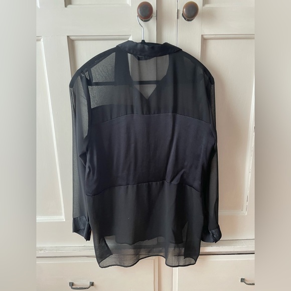 Zara black sheer button up blouse - Picture 7 of 7